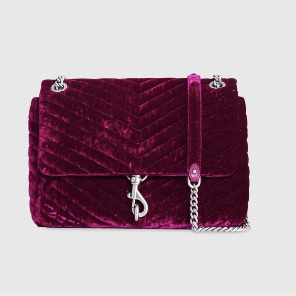 NWOT Rebecca Minkoff Crushed Velvet Chevron Bag